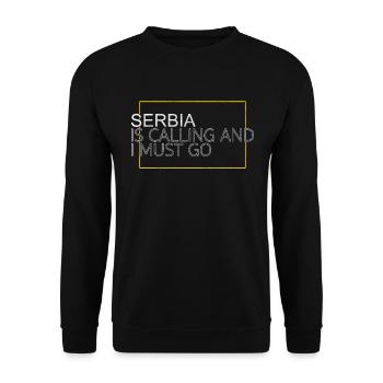 Serbien Spruch - Unisex Pullover - Schwarz - Vorne - Alina (178cm) & Michal (187cm)