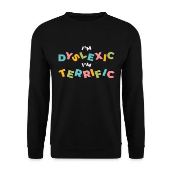 Legasthenie-Bewusstsein Legasthenie-Therapie - Unisex Pullover - Schwarz - Vorne - Alina (178cm) & Michal (187cm)