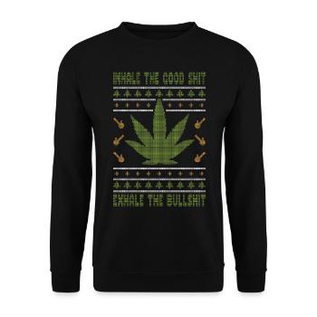 Contenu La Bonne Merde Expire Les Conneries - Sweat-shirt Unisexe - noir - Devant - Alina (178cm) & Michal (187cm)