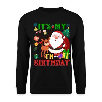 Es Ist Mein 6. Geburtstag Weihnachtsmann - Unisex Pullover - Schwarz - Vorne - Alina (178cm) & Michal (187cm)
