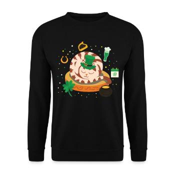 Adorable Holiday Kitten Sleepy Cat St. - Unisex Sweatshirt - black - Front - Alina (178cm) & Michal (187cm)