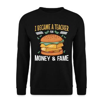 Primary School Teacher Kindergarten Educator - Unisex Sweatshirt - black - Front - Alina (178cm) & Michal (187cm)