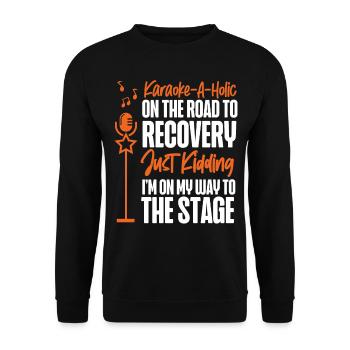 Karaoke Singer Karaoke-A-Holic On - Unisex Sweatshirt - black - Front - Alina (178cm) & Michal (187cm)