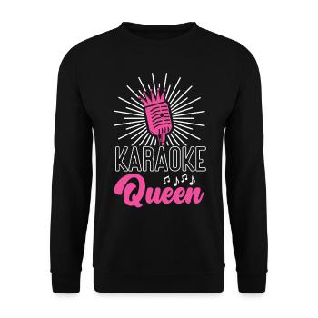 Karaoke Singer 80s Retro Karaoke - Unisex Pullover - Schwarz - Vorne - Alina (178cm) & Michal (187cm)