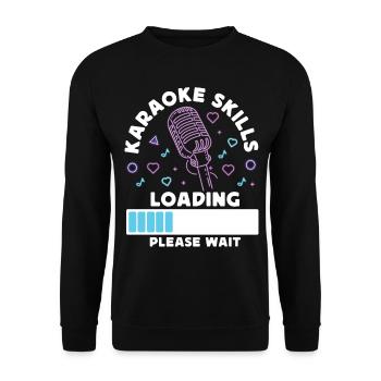 Karaoke Singer 80s Retro Karaoke - Unisex Pullover - Schwarz - Vorne - Alina (178cm) & Michal (187cm)