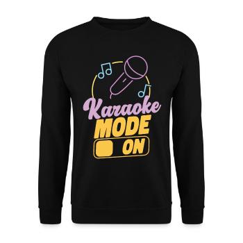 Karaoke Singer 80s Retro Karaoke - Unisex Pullover - Schwarz - Vorne - Alina (178cm) & Michal (187cm)