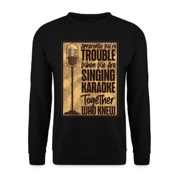 Karaoké Chanteur Rétro Vintage - Sweat-shirt Unisexe - noir - Devant - Alina (178cm) & Michal (187cm)