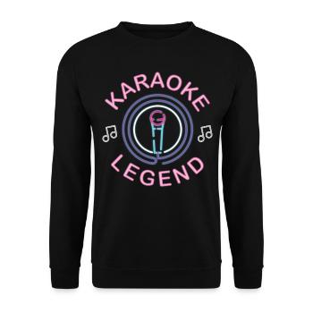 Karaoke Singer 80s Retro Karaoke - Unisex Pullover - Schwarz - Vorne - Alina (178cm) & Michal (187cm)