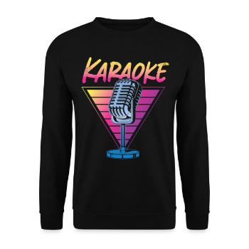 Karaoke Singer Retro 80s 90s - Unisex Pullover - Schwarz - Vorne - Alina (178cm) & Michal (187cm)