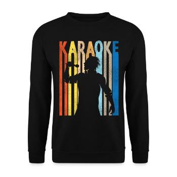 Karaoké Chanteur Rétro Vintage - Sweat-shirt Unisexe - noir - Devant - Alina (178cm) & Michal (187cm)