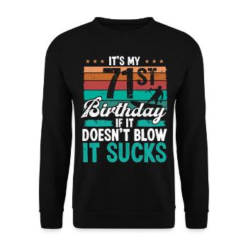 71 Year Old Kitesurfer Funny Kiteboarder Humor - Unisex Sweatshirt - black - Front - Alina (178cm) & Michal (187cm)
