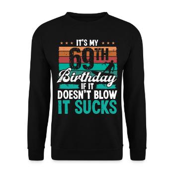 69 Year Old Kitesurfer Funny Kiteboarder Humor - Unisex Sweatshirt - black - Front - Alina (178cm) & Michal (187cm)