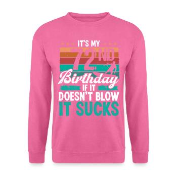 72 ans Kitesurfer Humour Kiteboarder Drôle - Sweat-shirt Unisexe - rose - Devant