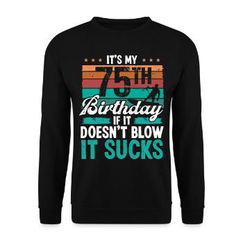 75 Year Old Kitesurfer Funny Kiteboarder Humor - Unisex Sweatshirt - black - Front - Alina (178cm) & Michal (187cm)