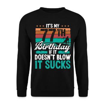 77 Year Old Kitesurfer Funny Kiteboarder Humor - Unisex Sweatshirt - black - Front - Alina (178cm) & Michal (187cm)