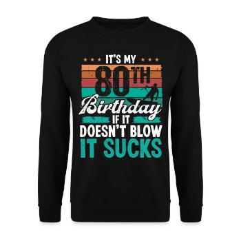 80 Year Old Kitesurfer Funny Kiteboarder Humor - Unisex Sweatshirt - black - Front - Alina (178cm) & Michal (187cm)