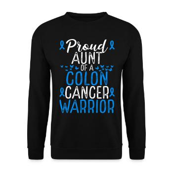 Colon Cancer Awareness Movement for Aunt Ribbon - Unisex Pullover - Schwarz - Vorne - Alina (178cm) & Michal (187cm)