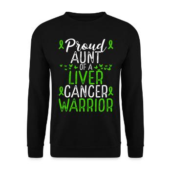Liver Cancer Awareness Movement for Aunt Ribbon - Unisex Pullover - Schwarz - Vorne - Alina (178cm) & Michal (187cm)