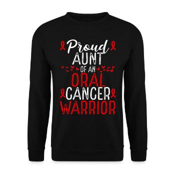Oral Cancer Awareness Movement for Aunt Ribbon - Unisex Pullover - Schwarz - Vorne - Alina (178cm) & Michal (187cm)
