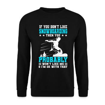 Mountain Snowboarding Winter Sports Snowboarder - Unisex Pullover - Schwarz - Vorne - Alina (178cm) & Michal (187cm)
