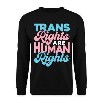 Trans Rights Are Human Rights - Unisex Sweatshirt - black - Front - Alina (178cm) & Michal (187cm)