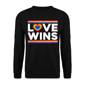 Love Wins - Unisex Sweatshirt - black - Front - Alina (178cm) & Michal (187cm)