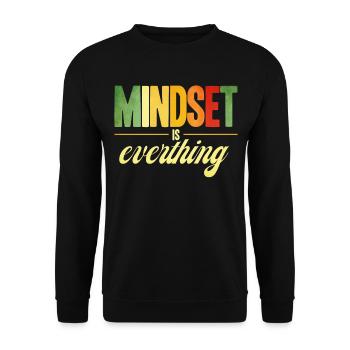 Mindset Is Everthing - Unisex Pullover - Schwarz - Vorne - Alina (178cm) & Michal (187cm)