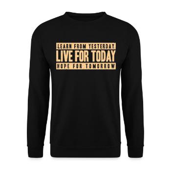 Learn From Yesterday Live for Today - Unisex Pullover - Schwarz - Vorne - Alina (178cm) & Michal (187cm)