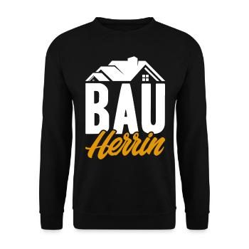 Bauherrin - Unisex Pullover - Schwarz - Vorne - Alina (178cm) & Michal (187cm)