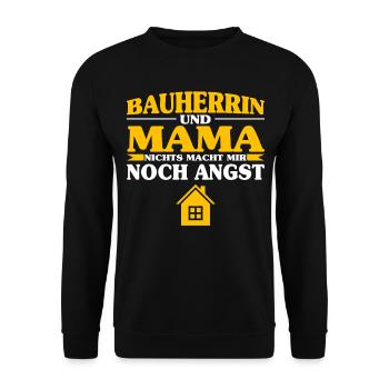 Bauherrin Und Mama - Unisex Pullover - Schwarz - Vorne - Alina (178cm) & Michal (187cm)