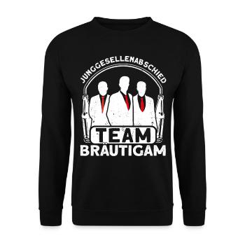Team Bräutigam Jga - Unisex Pullover - Schwarz - Vorne - Alina (178cm) & Michal (187cm)