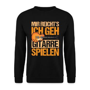 Ich geh Gitarre spielen - Unisex Pullover - Schwarz - Vorne - Alina (178cm) & Michal (187cm)