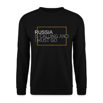 Russland Spruch - Unisex Pullover - Schwarz - Vorne - Alina (178cm) & Michal (187cm)