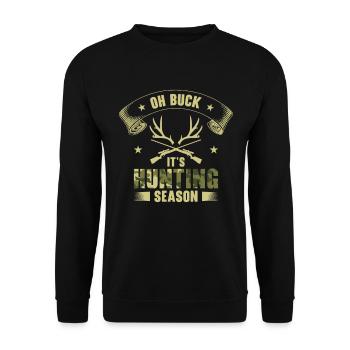 Hunting Season Vintage Antler Wild Animal Hunt - Unisex Sweatshirt - black - Front - Alina (178cm) & Michal (187cm)