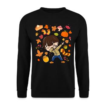 Dabs Young Automne Maple Pumpkin Saison d’automne - Sweat-shirt Unisexe - noir - Devant - Alina (178cm) & Michal (187cm)