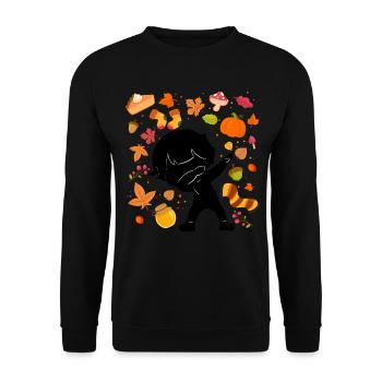 Silhouette Jeune Automne Maple Citrouille Automne - Sweat-shirt Unisexe - noir - Devant - Alina (178cm) & Michal (187cm)