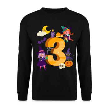 3rd Birthday Witch Broom 3 Years Old Child - Unisex Sweatshirt - black - Front - Alina (178cm) & Michal (187cm)