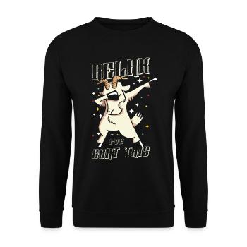 Relax, I have goat of this farm - Unisex Sweatshirt - black - Front - Alina (178cm) & Michal (187cm)