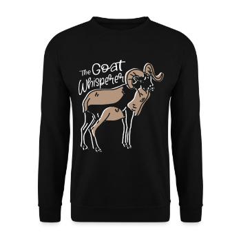 Ziegenflüsterer Nutztier Ziegenzüchter Vieh - Unisex Pullover - Schwarz - Vorne - Alina (178cm) & Michal (187cm)