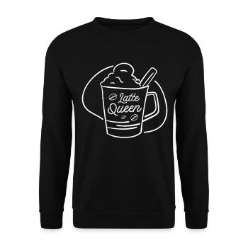 Kaffee-koffein-trinker Coffeeholic Latte Queen - Unisex Pullover - Schwarz - Vorne - Alina (178cm) & Michal (187cm)