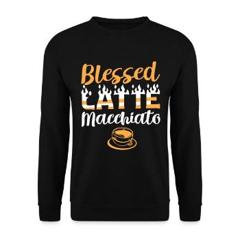 Coffee Caffeine Drinker Latte Macchiato - Unisex Sweatshirt - black - Front - Alina (178cm) & Michal (187cm)
