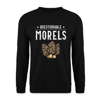 Questionable morels Mushroom picker mycology - Unisex Sweatshirt - black - Front - Alina (178cm) & Michal (187cm)