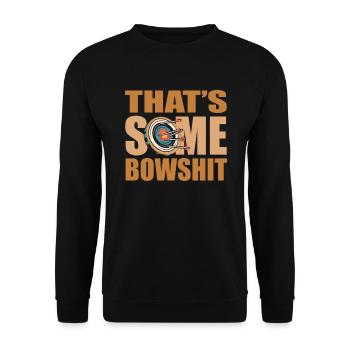 This is a Bowshit Sport Archery Archer Bow Arrow - Unisex Sweatshirt - black - Front - Alina (178cm) & Michal (187cm)