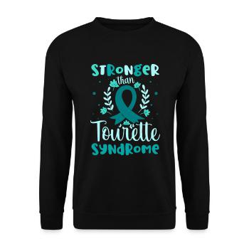Stärker Als Tourette-syndrom Teal Ribbon - Unisex Pullover - Schwarz - Vorne - Alina (178cm) & Michal (187cm)