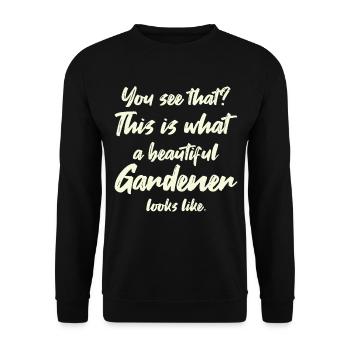 Gärtner Garten Gartenarbeit - Unisex Pullover - Schwarz - Vorne - Alina (178cm) & Michal (187cm)