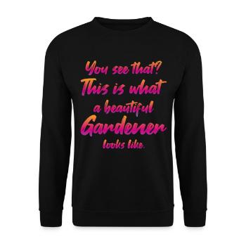 Gärtner Garten Gartenarbeit - Unisex Pullover - Schwarz - Vorne - Alina (178cm) & Michal (187cm)