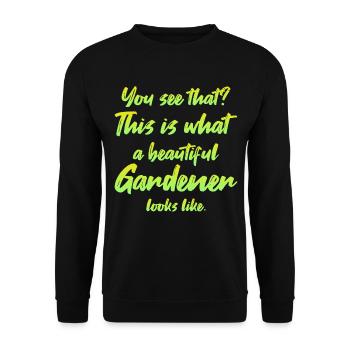 Gärtner Garten Gartenarbeit - Unisex Pullover - Schwarz - Vorne - Alina (178cm) & Michal (187cm)