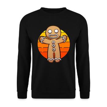 Gingerbread Man Coucher de soleil - Sweat-shirt Unisexe - noir - Devant - Alina (178cm) & Michal (187cm)
