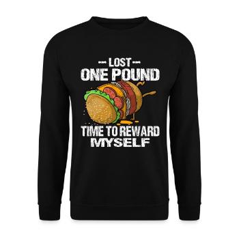 Fast Food Liebe Hamburger Burger - Unisex Pullover - Schwarz - Vorne - Alina (178cm) & Michal (187cm)