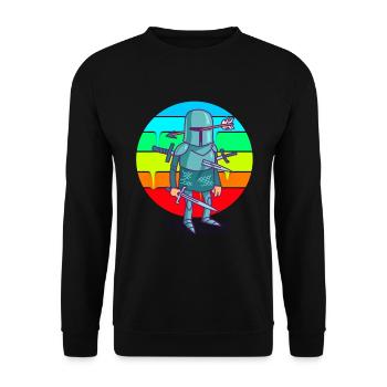Cartoon Knight Sunset - Sweat-shirt Unisexe - noir - Devant - Alina (178cm) & Michal (187cm)